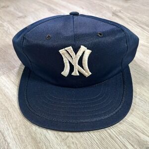 VTG New York Yankees Snapback Hat MLB Baseball Small/Medium Youngan Blue Cap